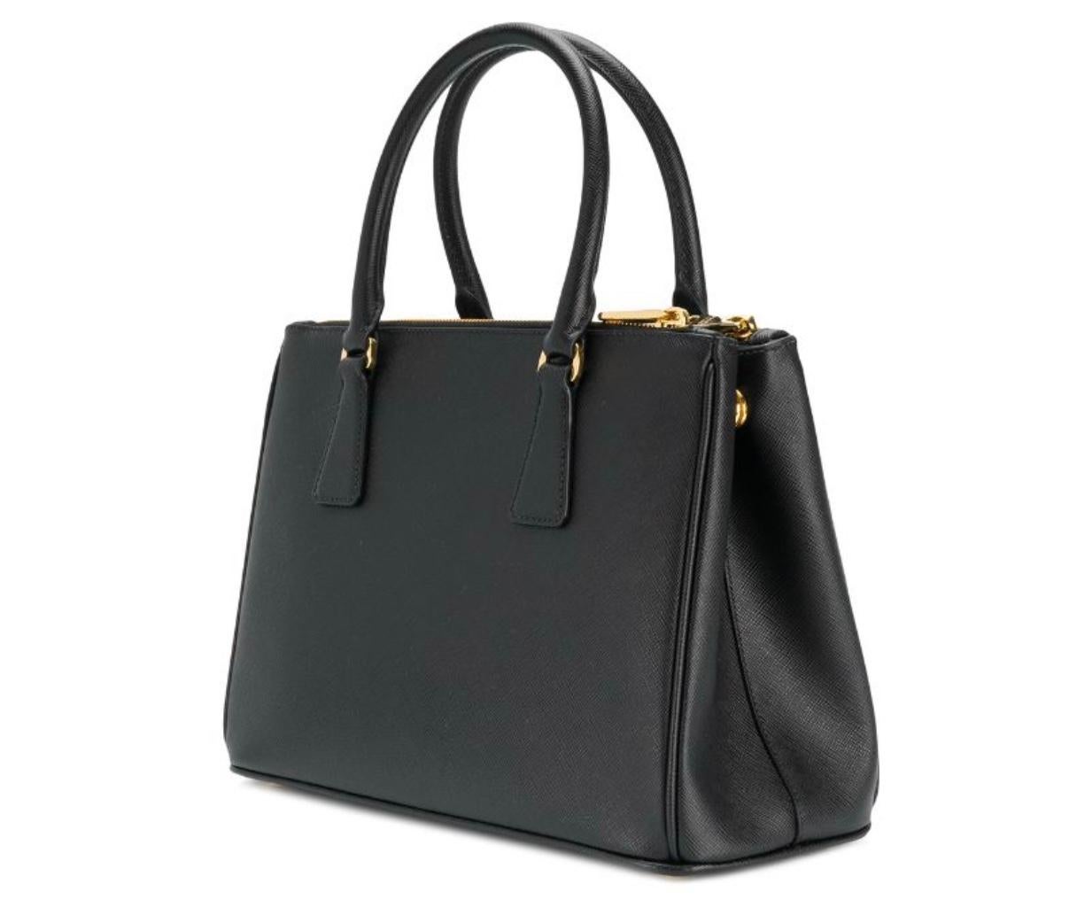 Prada Saffiano Lux Double Zip Galleria Large Tote at 1stDibs